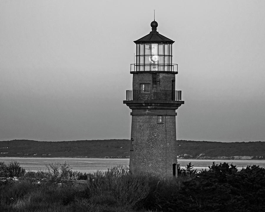 Gay Head Lighthouse Aquinnah, Massachusetts Cape Cod Black and White Photograph by Toby McGuire