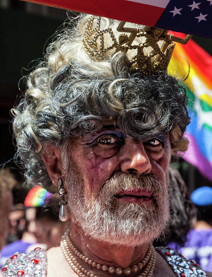 Gay Pride 2017 NYC Grey Hair Photograph by Robert Ullmann