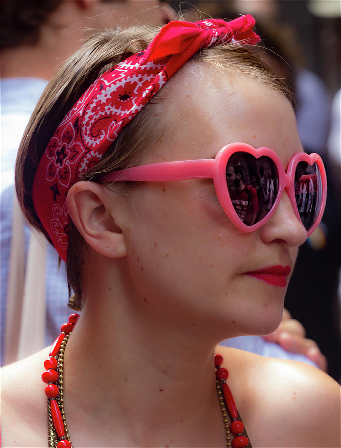 Gay Pride 2017 NYC Heart Shaped Sunglasses Photograph by Robert Ullmann