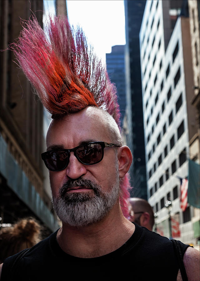 Gay Pride 2017 NYC Marcher with Mohawk Photograph by Robert Ullmann