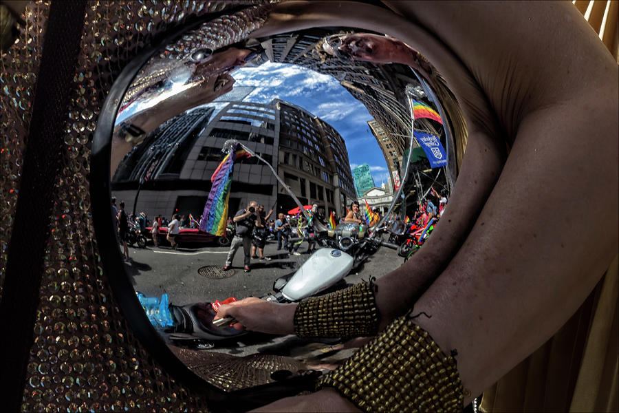 Gay Pride 2017 NYC Motorcycle Helmet Photograph by Robert Ullmann