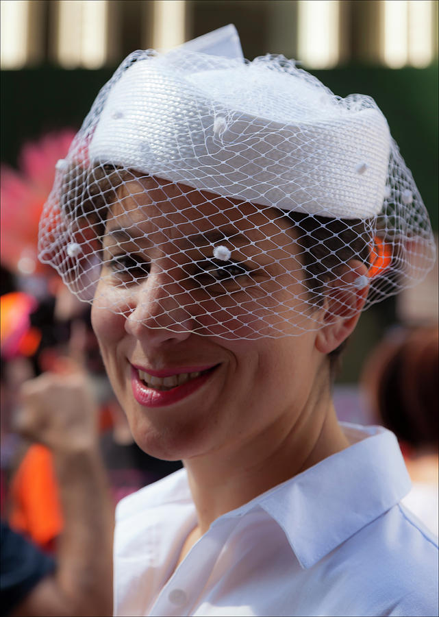 Gay Pride 2017 NYC Pillbox Hat and Veil Photograph by Robert Ullmann