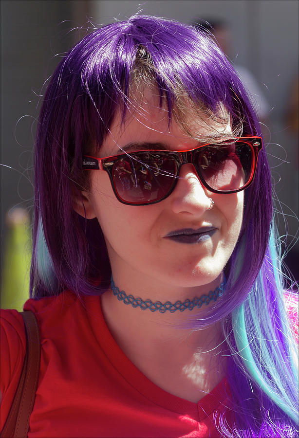 Gay Pride 2017 NYC Purple Wig Photograph by Robert Ullmann