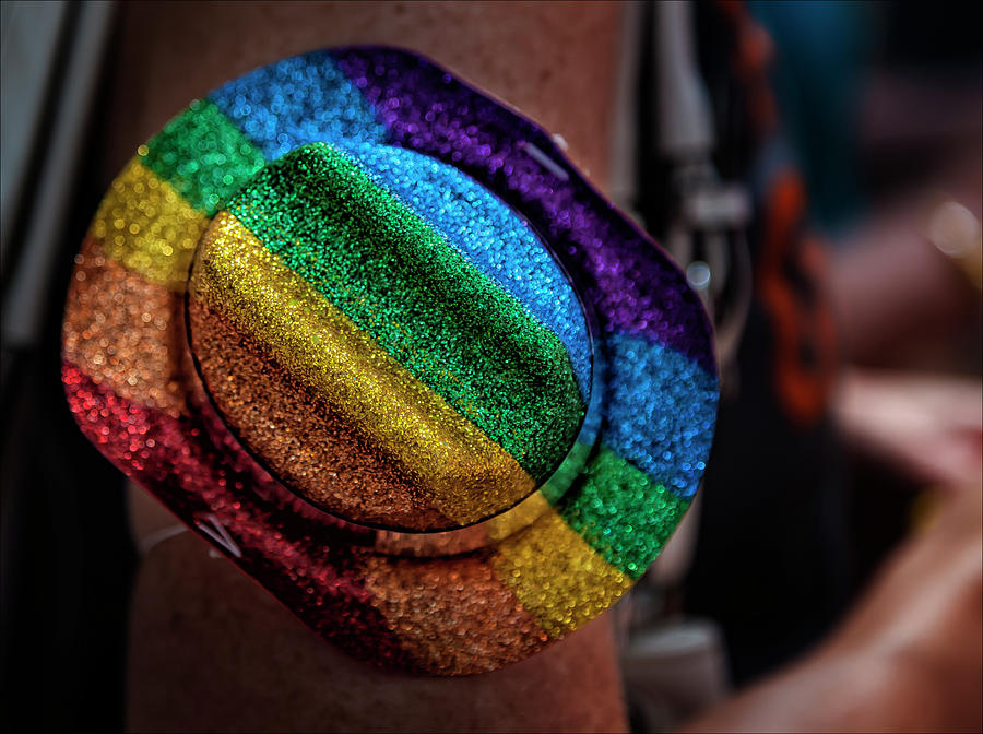 Gay Pride 2017 NYC Rainbow Hat Photograph by Robert Ullmann