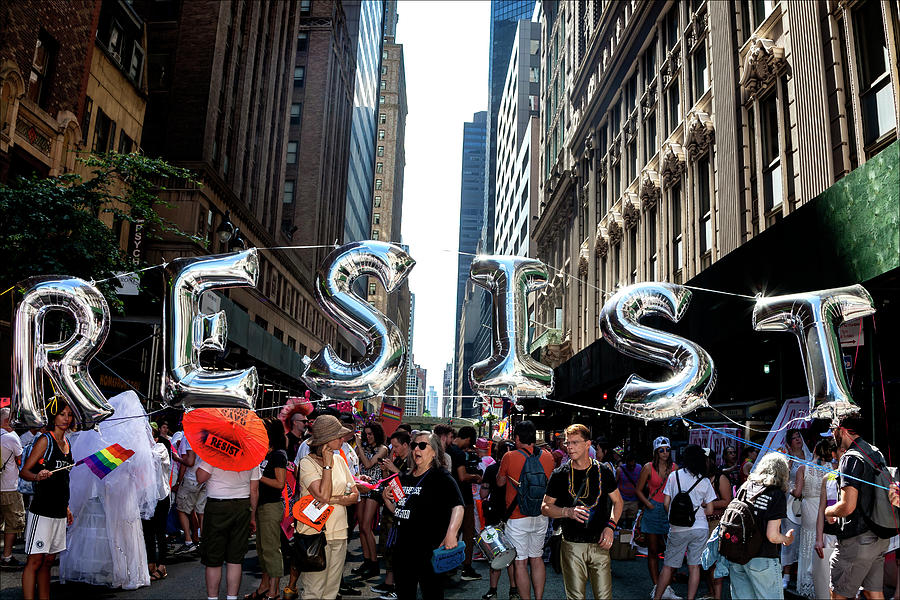 Gay Pride 2017 NYC Resist Sign Photograph by Robert Ullmann
