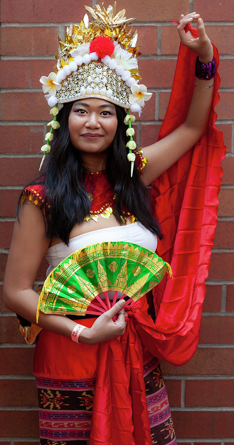 Gay Pride Parade NYC 6_24_2018 Asian Dancer in Traditional Dress Photograph by Robert Ullmann