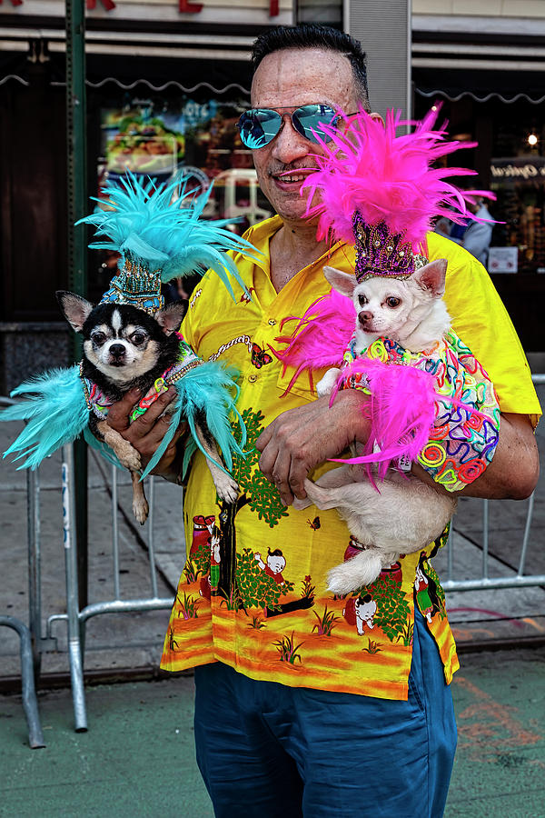 Gay Pride Parade NYC 6_24_2018 Marcher with His Dogs Photograph by Robert Ullmann