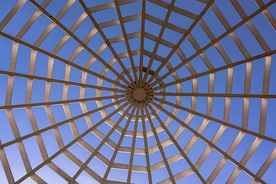 Gazebo Blue Sky Abstract Photograph by Terry DeLuco