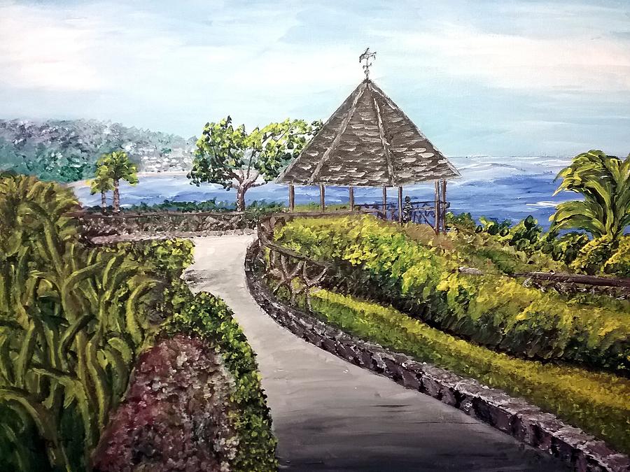 Gazebo In Laguna Beach Painting