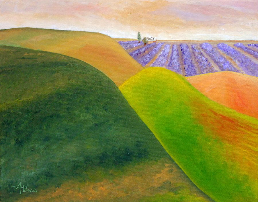 Gazing Along The Hills Painting by Angeles M Pomata
