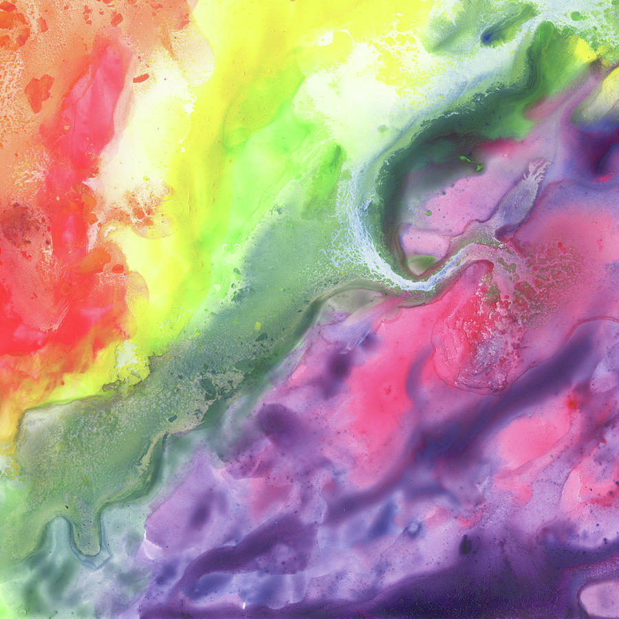 Gazing At The Rainbow Abstract III Painting by Irina Sztukowski