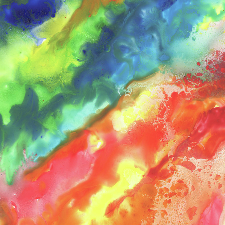 Gazing At The Rainbow Abstract V Painting by Irina Sztukowski
