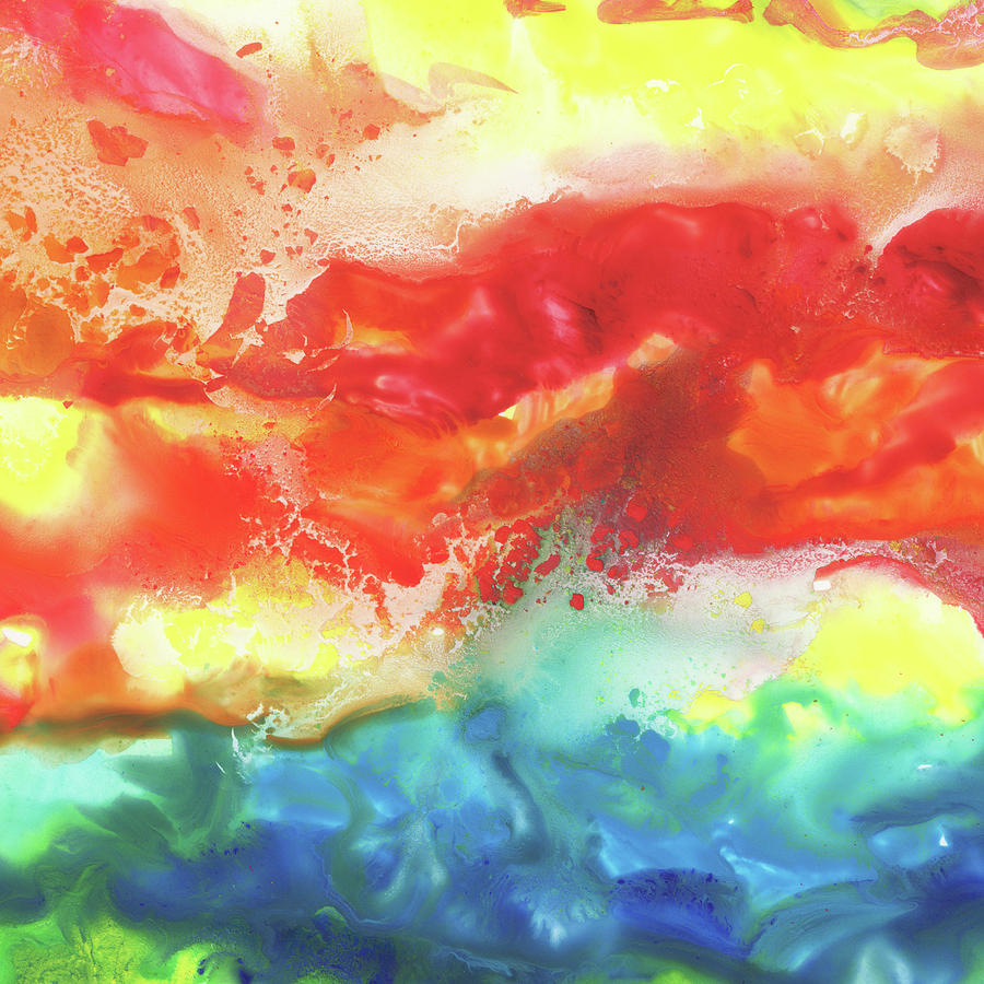 Gazing At The Rainbow Abstract VII Painting by Irina Sztukowski
