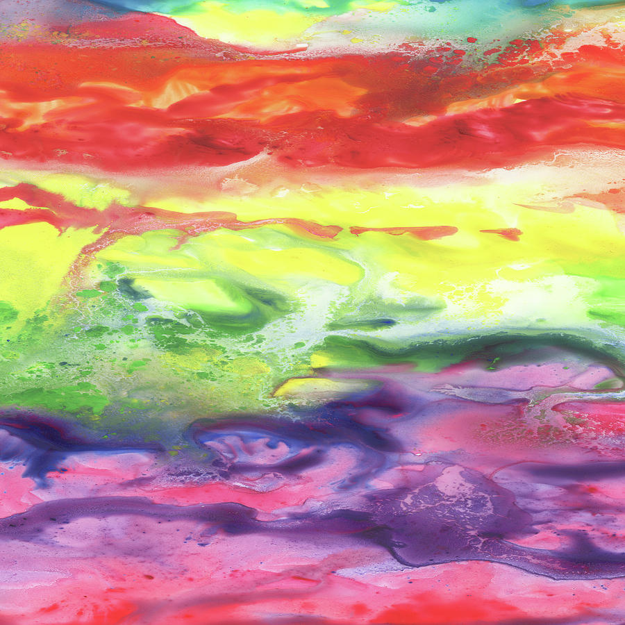Gazing At The Rainbow Abstract VIII Painting by Irina Sztukowski