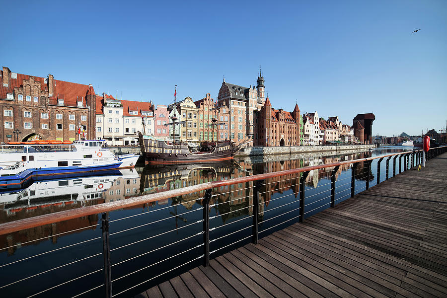 Gdansk City Skyline and River Promenade Photograph by Artur Bogacki