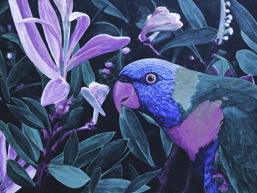 Parrot Digital Art - Gday Mate - Midnight by Julie Turner