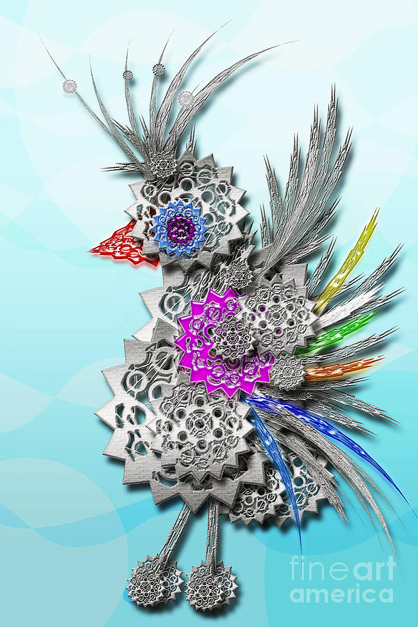 Gear bird Digital Art by Afrodita Ellerman