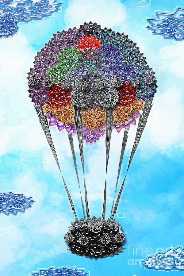 Gear hot air baloon Digital Art by Afrodita Ellerman