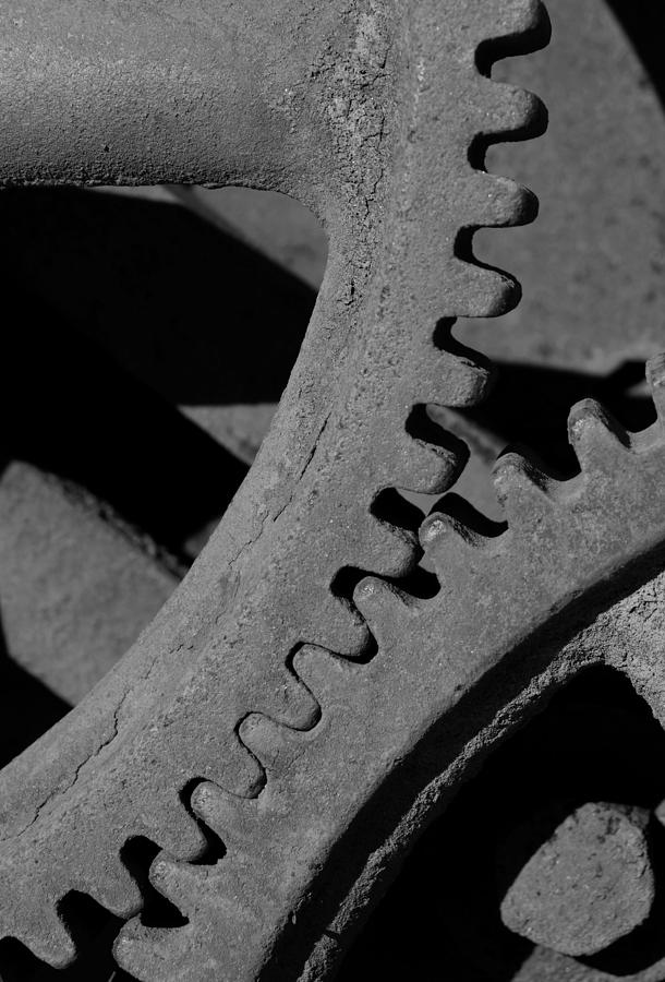 Gears in Black and White Photograph by Karen Harrison Brown