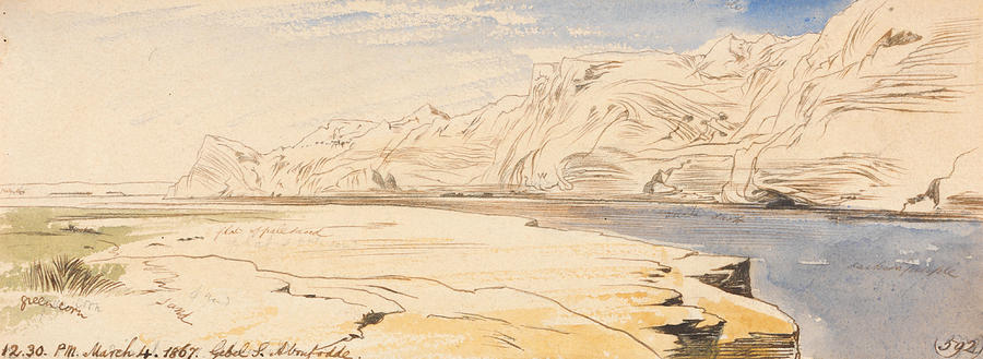 Gebel Sheikh Abu Fodde, Twelve-Thirty pm, 4 March 1867 Drawing by Edward Lear