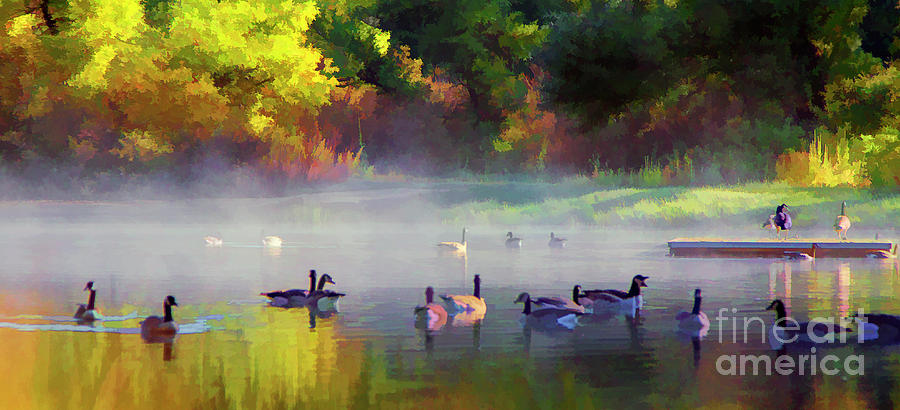 Geese Paint Color Nature  Photograph by Chuck Kuhn