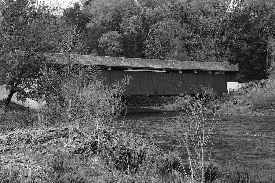 Geiger Covered Bridge b/w Photograph by Jennifer Ancker