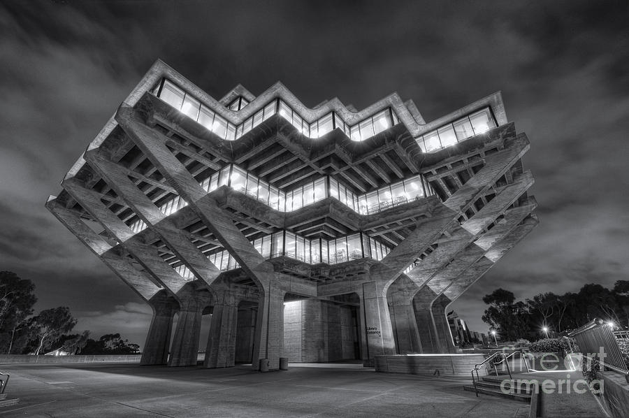 Geisel Library in Black and White Photograph by Eddie Yerkish