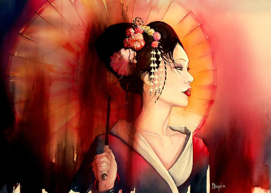 Geisha Painting by Fabien Petillion