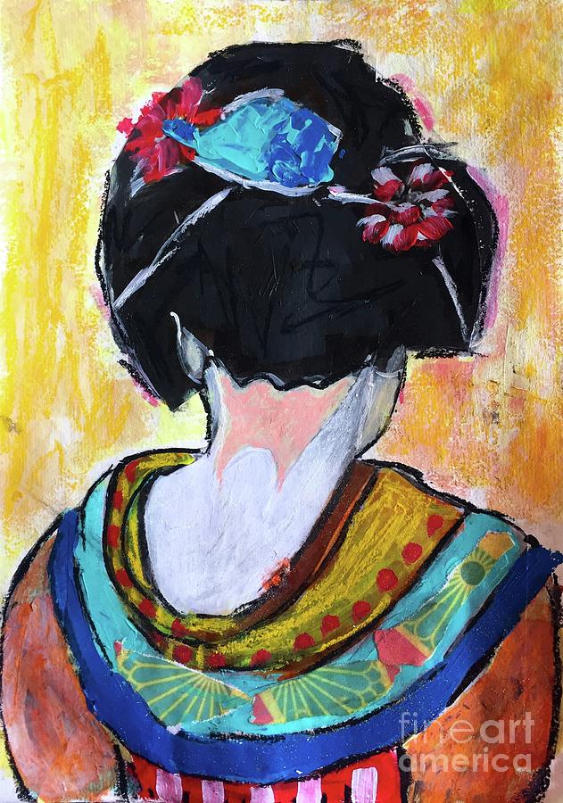 Geisha girl  Painting by Corina Stupu Thomas