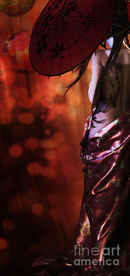 Geisha Gold Crop Digital Art by Shanina Conway