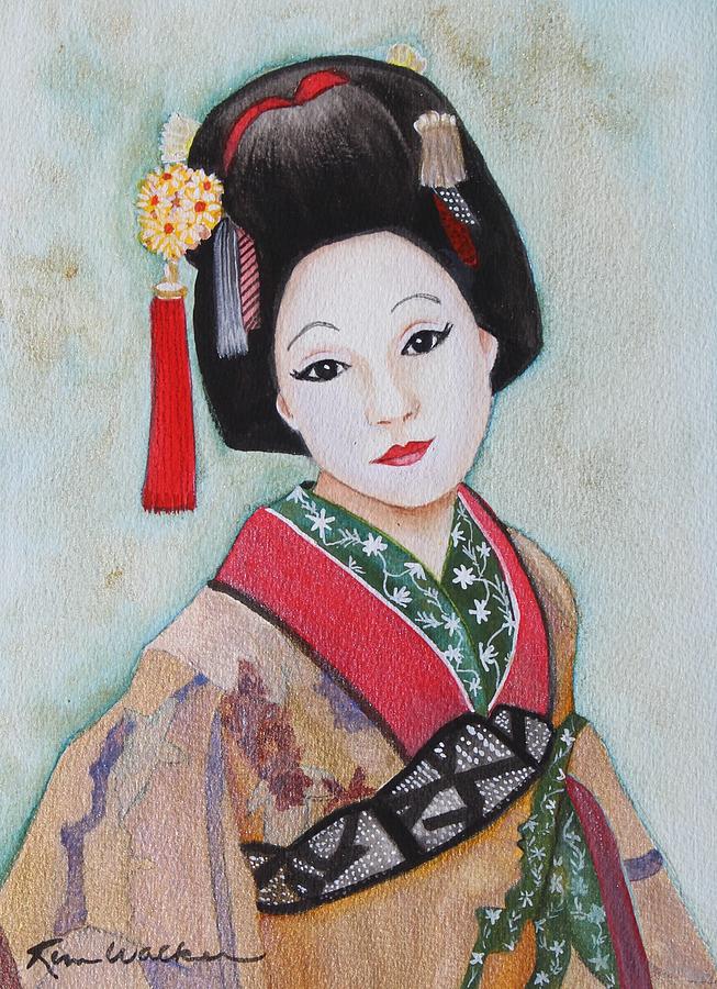 Geisha 3 Watercolor Painting by Kimberly Walker - Pixels