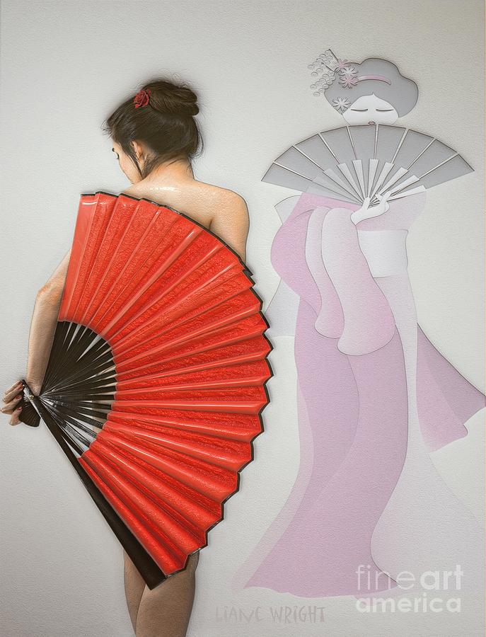 Artistic Digital Art - Geisha by Liane Wright