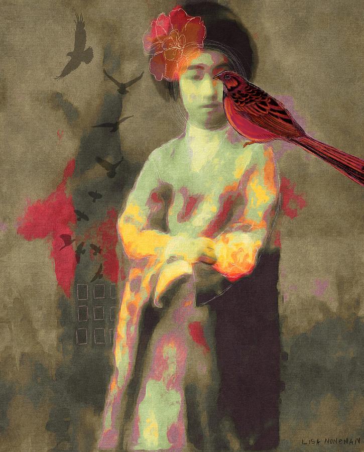 Bird Digital Art - Geisha by Lisa Noneman