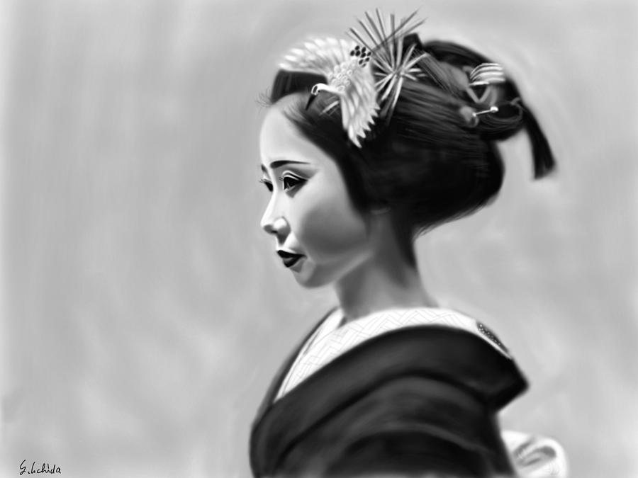 Portrait Painting - Geisha No.140 by Yoshiyuki Uchida Portrait Painting - Geisha No.140 by Yoshiyuki Uchida