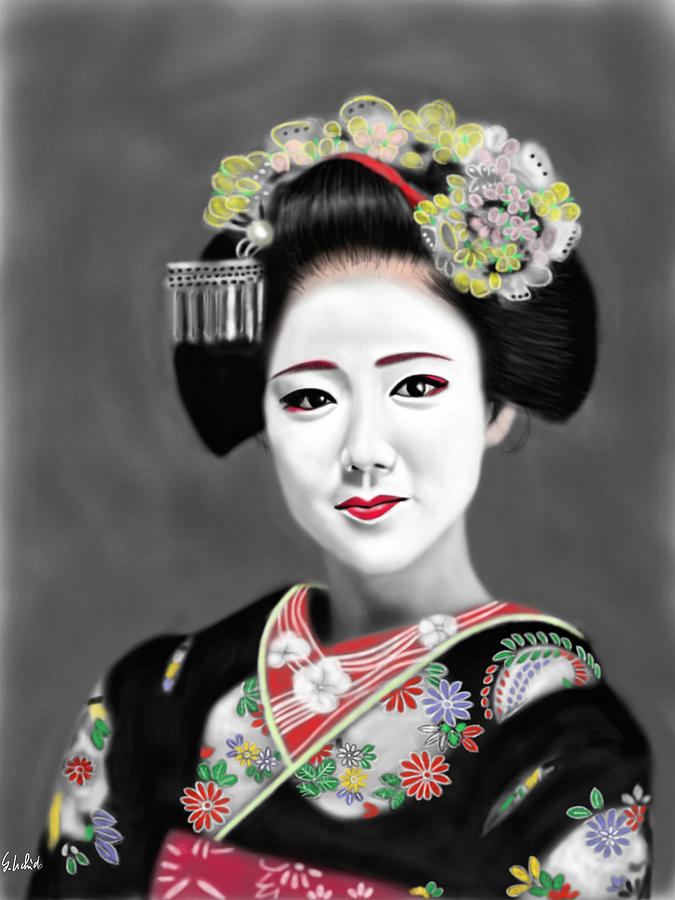 Portrait Painting - Geisha No.176 by Yoshiyuki Uchida