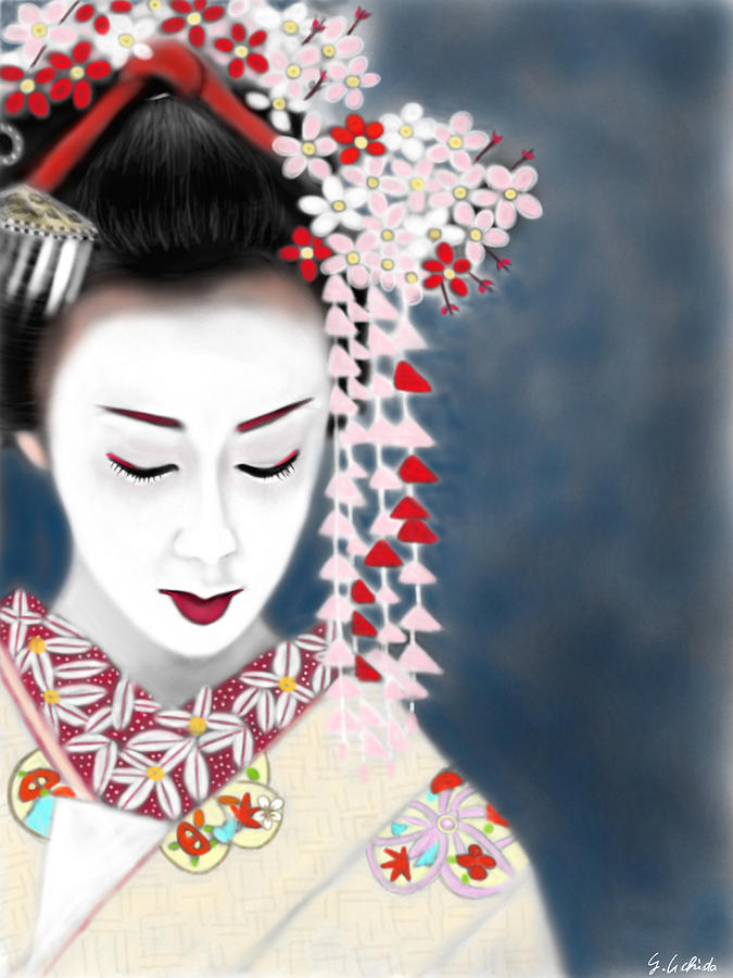 Portrait Painting - Geisha No.202 by Yoshiyuki Uchida