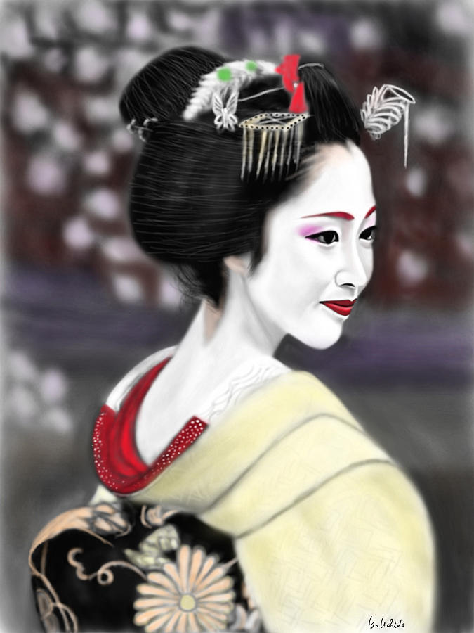 Portrait Painting - Geisha No.206 by Yoshiyuki Uchida