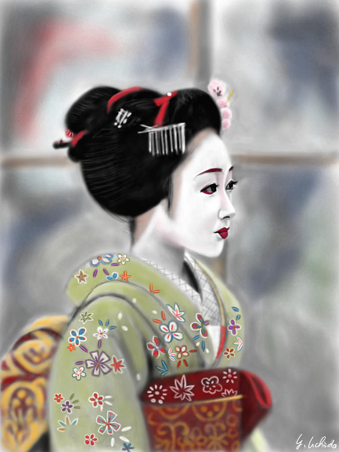 Ipad Painting - Geisha No.91 revised by Yoshiyuki Uchida
