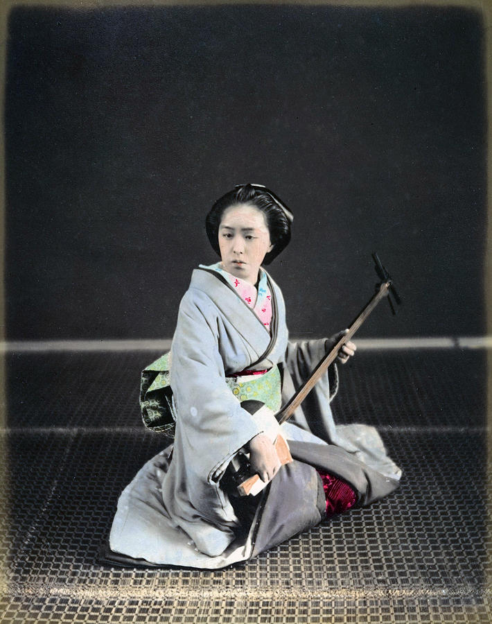 Geisha with Shamisen                 Photograph by S Paul Sahm