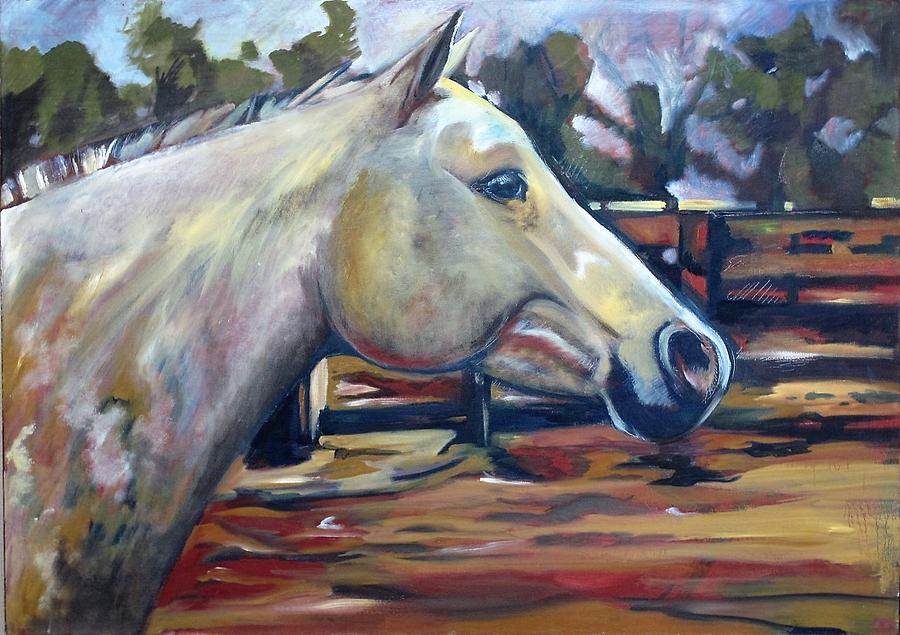 Horse Painting - Gemini Portrait by Idie Karr