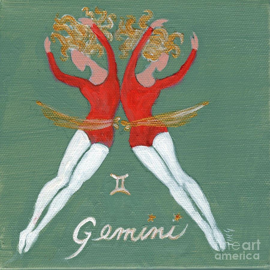 Gemini Sign of the Zodiac Painting by Doris Blessington