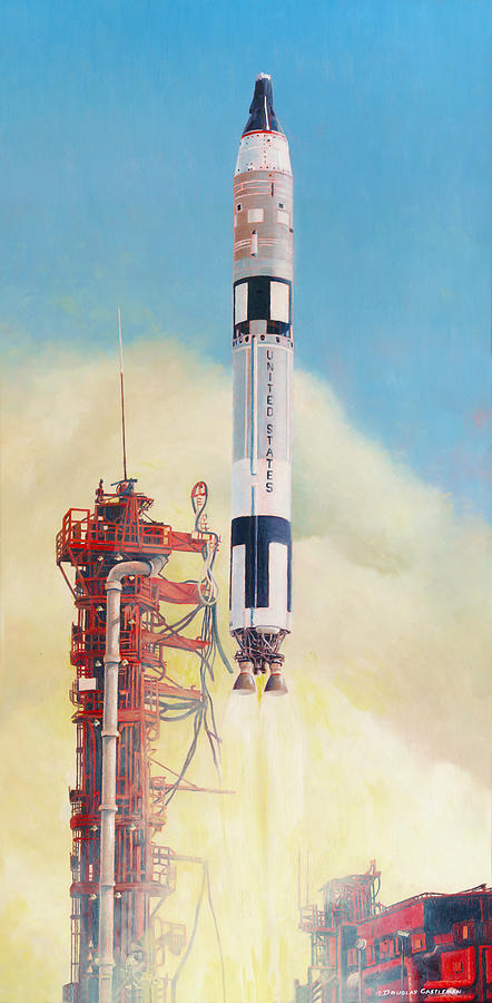 Gemini-Titan Launch Painting by Douglas Castleman