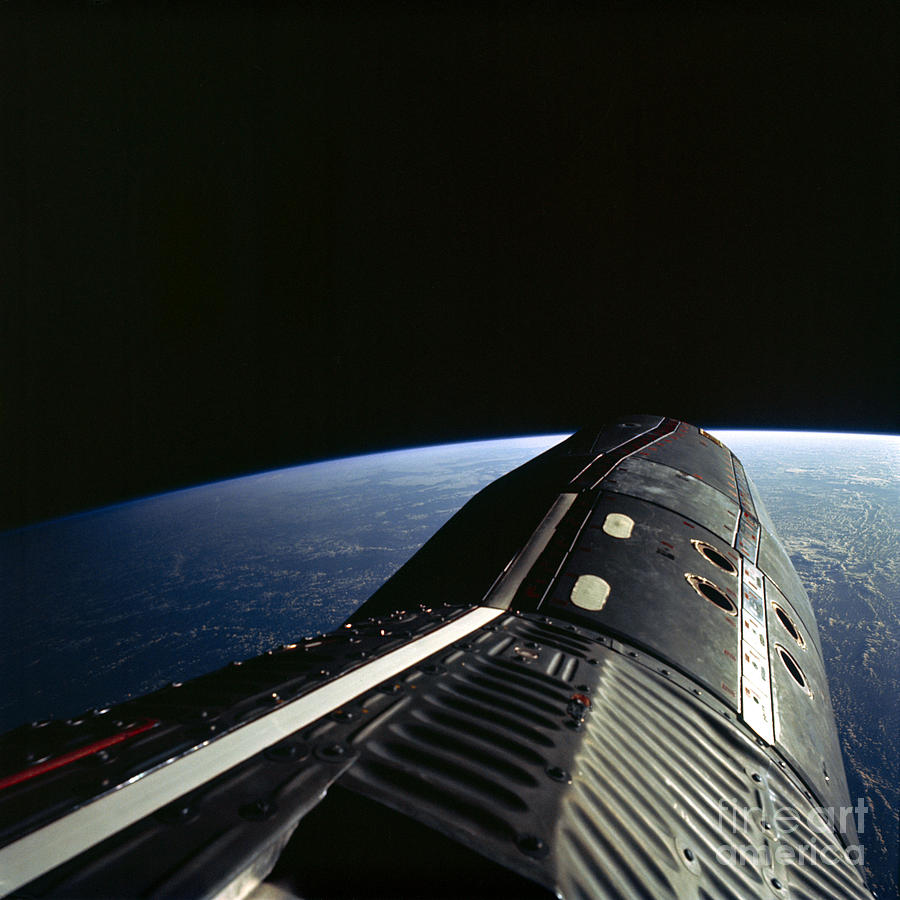 GEMINI12 Shuttle Mission picture of the Gemini12 spacecraft during standup extravehicular activity Photograph by Vintage Collectables
