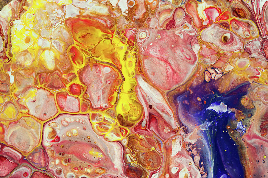 Gems of East 3. Fluid Acrylic Abstract Painting by Jenny Rainbow