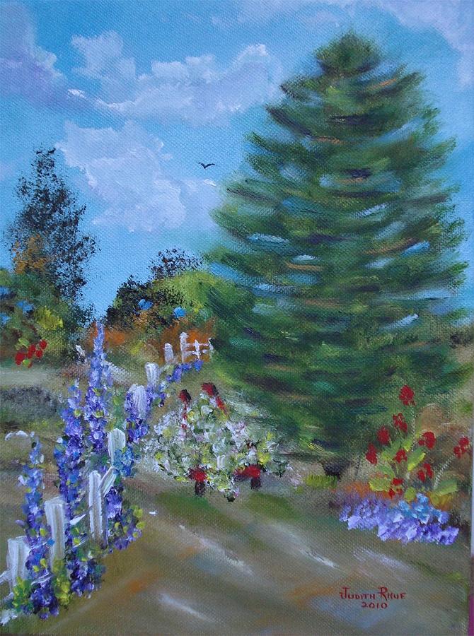 Garden Fence Painting by Judith Rhue