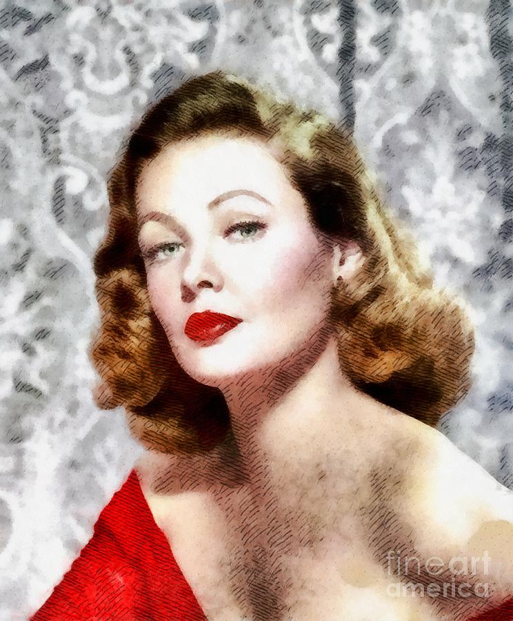 Gene Tierney, Vintage Actress Painting by Esoterica Art Agency - Fine ...