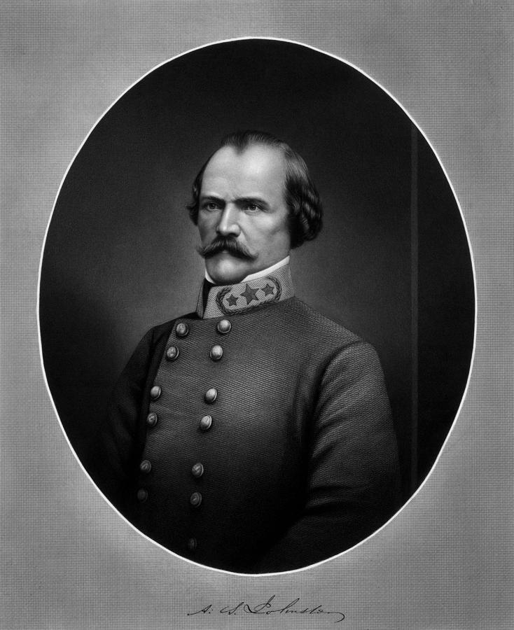 Civil War Drawing - General Albert Sidney Johnston by War Is Hell Store