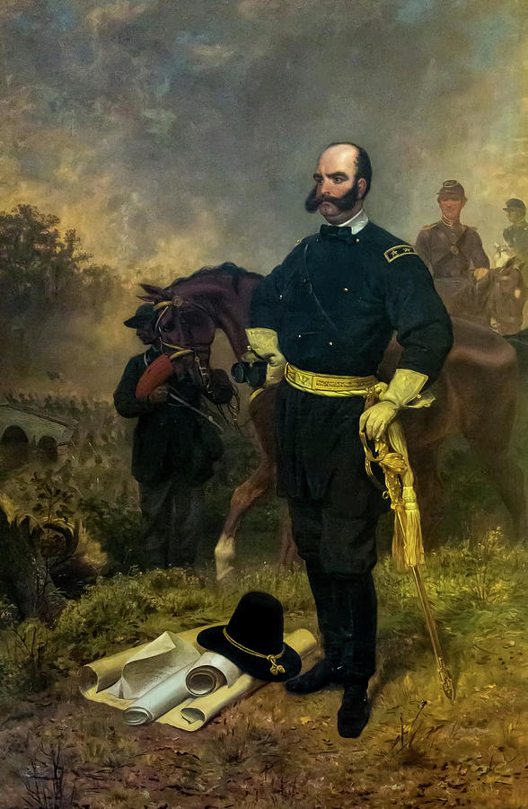General Ambrose Burnside at Antietam Painting by Mountain Dreams