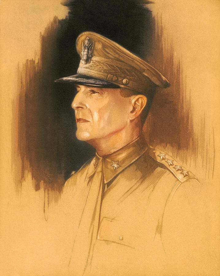 General Douglas MacArthur Sketch Mixed Media by War Is Hell Store