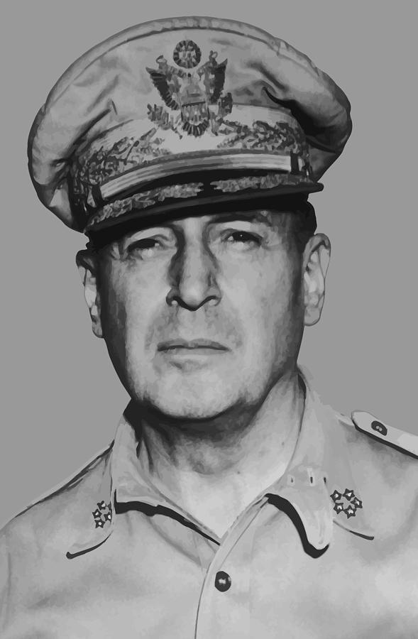 Douglas Macarthur Painting - General Douglas MacArthur by War Is Hell Store